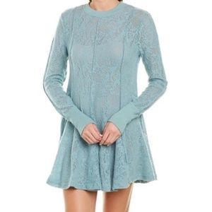 NWT Free People Teal Tunic Pullover Size XS